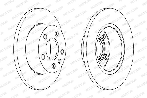 FERODO DDF131: Jarrulevy Ø: 258mm, täysi, Ø: 258mm, rasvattu, ilman ruuveja PREMIER