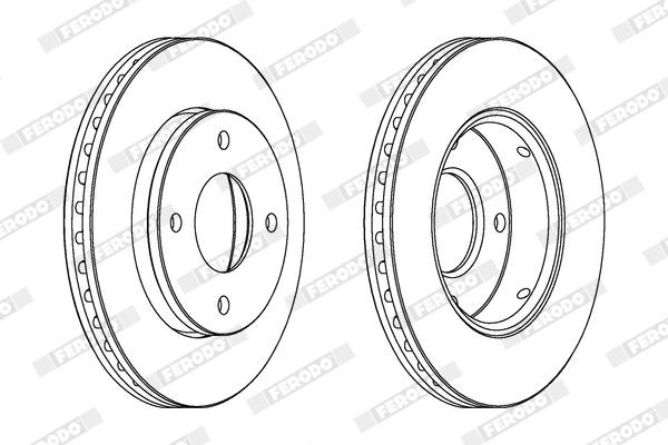 FERODO DDF1666: Remschijf Ø: 300mm, volledig, Ø: 300mm, Geolied, Met schroeven PREMIER