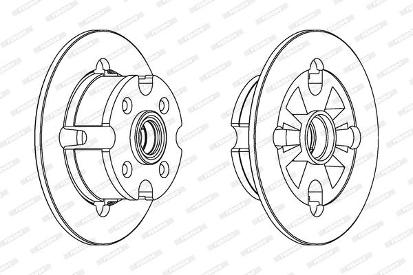 FERODO DDF018: Bremsscheibe Ø: 233mm, voll, Ø: 233mm, geölt, ohne Schrauben PREMIER