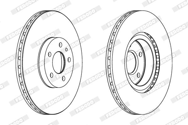 FERODO DDF314: Disque de frein Ø: 289mm, ventilé, Ø: 289mm, huilé, sans vis/boulons PREMIER