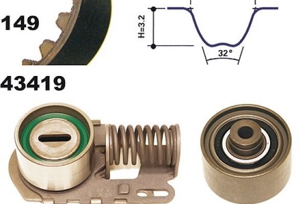 MAPCO 23419: Kit de distribution Nombre de dents 1: 149