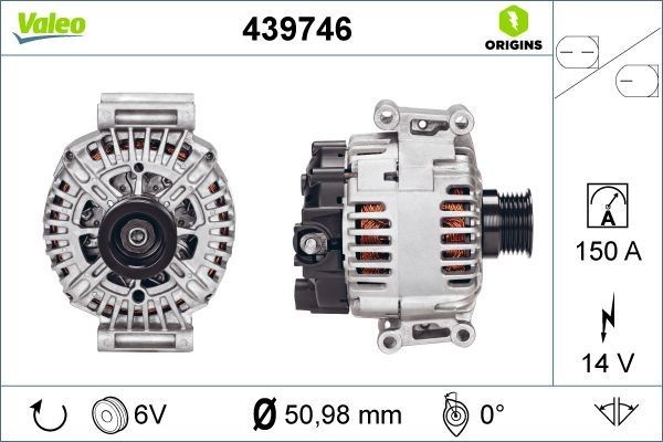 VALEO 439746: Alternador 150A, NEW ORIGINAL PART