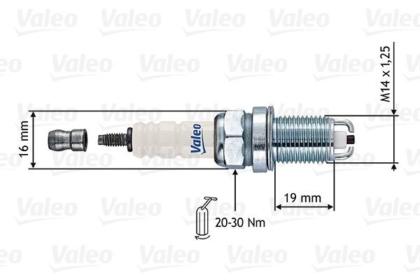 VALEO 246869: Zapalovací svíčka Otvor klíče: 16 mm