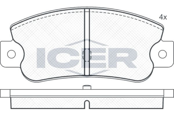 ICER 180490: Fékbetét készlet, tárcsafék