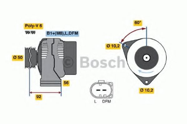 BOSCH 0 124 615 012: Alternador 150A