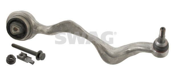 SWAG 20 93 0517: Bras de suspension Essieu avant droit, inférieur, avant, Aluminium, avec écrous, avec rotule de suspension, avec roulement, avec vis