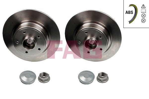 FAG 713 5309 40: Tarcza hamulcowa Ø: 274[mm], pełny, Ø: 274[mm], z pierścieniem nadajnika impulsów ABS, ze zintegrowanym łożyskiem koła