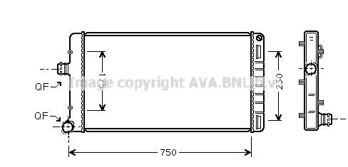 PRASCO FTA2211: Radiateur du moteur avec raccords rapides