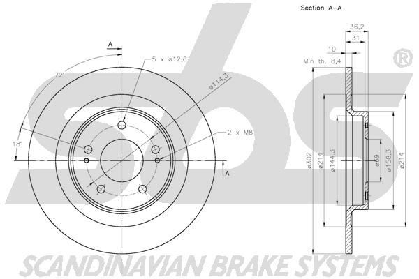 sbs 1330853475: Bremsschlauch 440,00mm