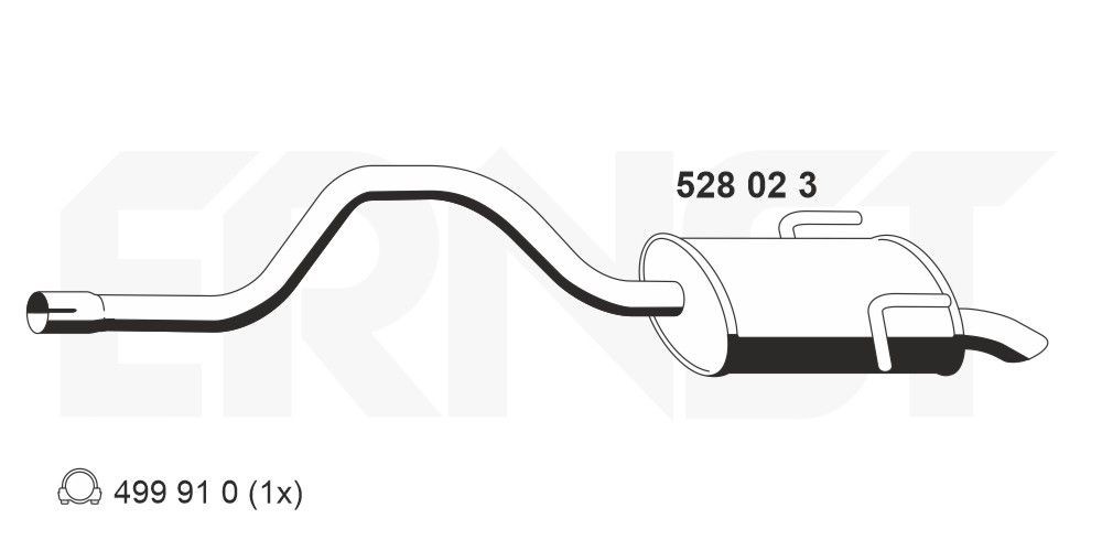 ERNST 528023: Silencieux arrière 1100mm