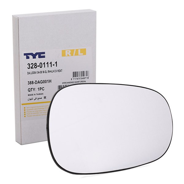 TYC 328-0111-1: Κρύσταλλο καθρέφτη, εξωτ. καθρέφτης και στις δύο πλευρές