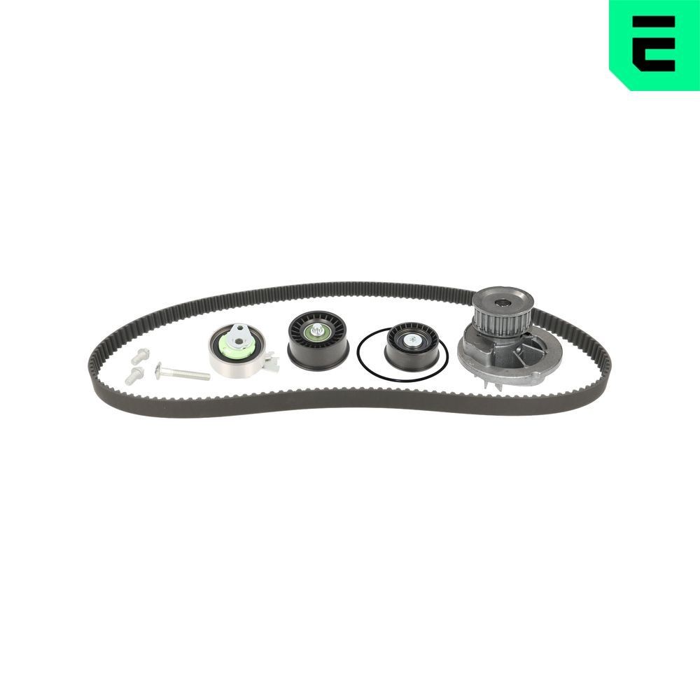 OPTIMAL SK-1355AQ2: Wasserpumpe + Zahnriemensatz Zähnez.: 162, Breite: 20mm, mit Anbau-/Befestigungsmaterial, mit Wasserpumpe