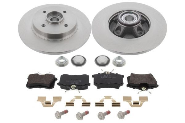 MAPCO 47359: Bremsscheiben und -beläge Hinterachse, Ø: 268mm, voll, mit Radlager, mit ABS-Sensorring