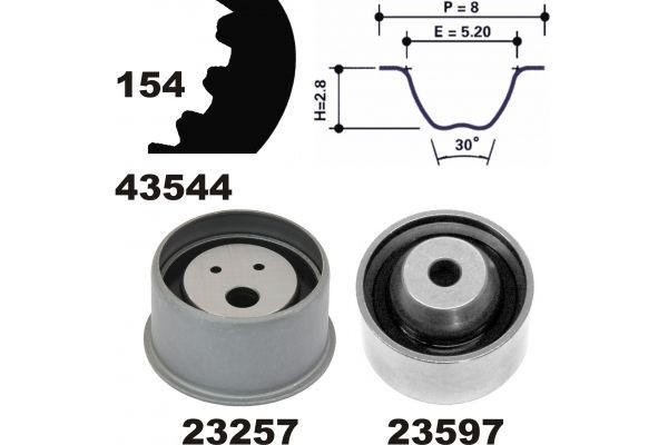 MAPCO 23544: Kit de correa de distribución Núm. dientes: 154