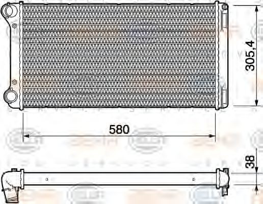 HELLA 8MK 376 754-434: Radiateur du moteur avec vis