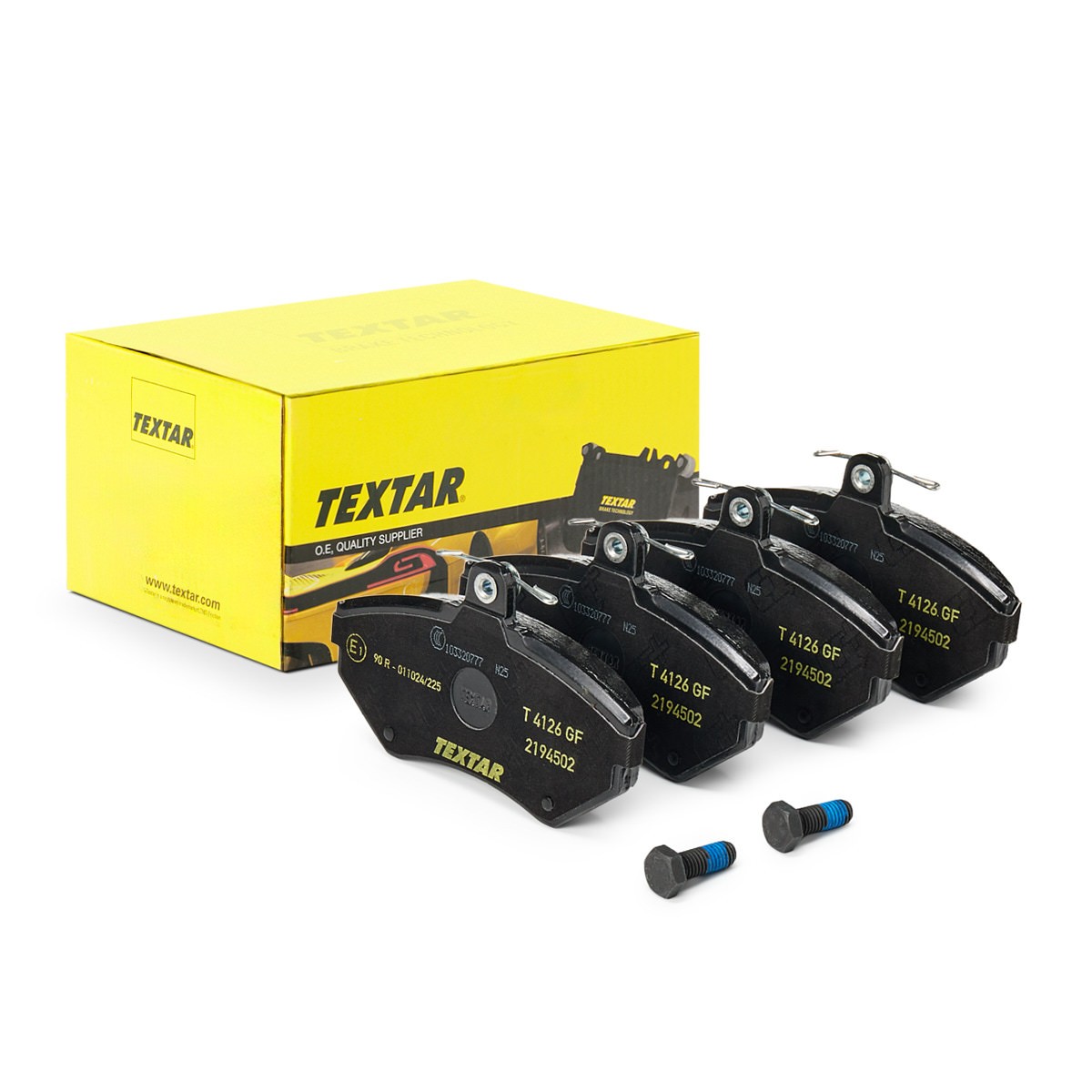 TEXTAR 2194502: Bromsbelägg Q+ med bromsoksskruvar