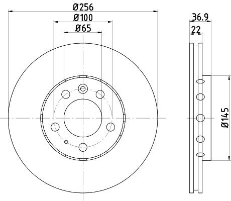 TEXTAR 92106500: Bremžu diski Ø: 256mm, ar ārējo ventilāciju, Ø: 256mm, bez riteņa rumbas, bez riteņu stiprināšanas skrūvēm
