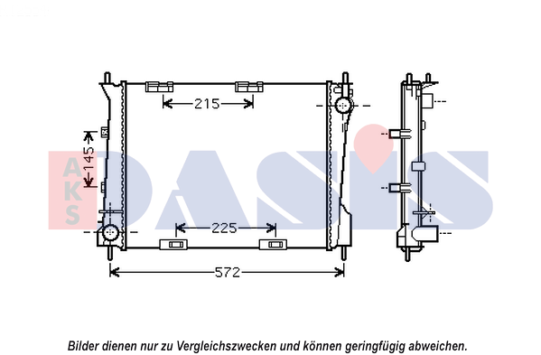 AKS DASIS 390045N: Radiateur du moteur 490x405x27