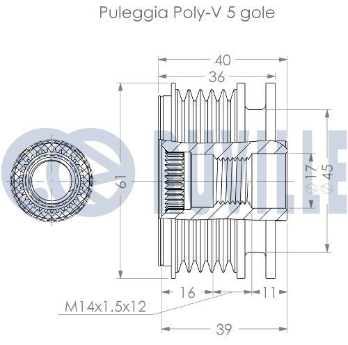 RUVILLE 56034: Polea de inversión y guía, correa de distribución