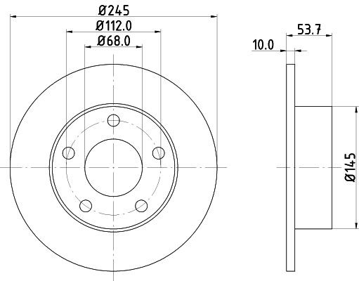 MINTEX MDC1358: Bremseskive Ø: 245mm, fuldstændigt, Ø: 245mm, uden hjulnav, uden hjullejer, uden hjulbolte