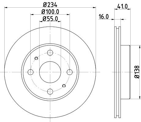 MINTEX MDC1400: Disco de freno Ø: 234mm, ventilación interna, Ø: 234mm, sin buje de rueda, sin cojinete rueda, sin perno de sujeción de rueda