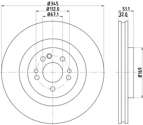 MINTEX MDC1467: Bremseskive Ø: 345mm, indvendigt ventileret, Ø: 345mm, uden hjulnav, uden hjullejer, uden hjulbolte