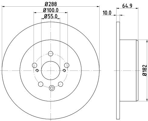 MINTEX MDC1585: Disco de freno Ø: 288mm, macizo, Ø: 288mm, sin buje de rueda, sin cojinete rueda, sin perno de sujeción de rueda