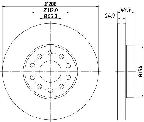 MINTEX MDC1638: Bremžu diski Ø: 288mm, ar iekšējo ventilāciju, Ø: 288mm, bez riteņa rumbas, bez riteņa rumbas gultņa, bez riteņu stiprināšanas skrūvēm