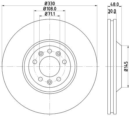 MINTEX MDC1690: Remschijf Ø: 330mm, Buiten geventileerd, Ø: 330mm, Zonder wielnaaf, Zonder wiellager, Zonder wielbevestigingsbout