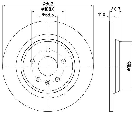 MINTEX MDC2054: Remschijf Ø: 302mm, volledig, Ø: 302mm, Zonder wielnaaf, Zonder wiellager, Zonder wielbevestigingsbout