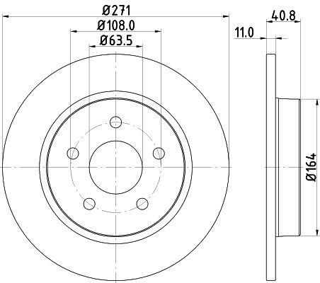 MINTEX MDC2358: Remschijf Ø: 271mm, volledig, Ø: 271mm, Zonder wielnaaf, Zonder wiellager, Zonder wielbevestigingsbout