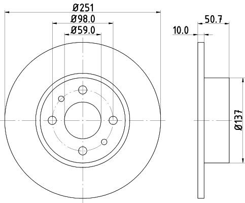 MINTEX MDC389: Bremsscheibe Ø: 251mm, voll, Ø: 251mm, ohne Radnabe, ohne Radlager, ohne Radbefestigungsbolzen