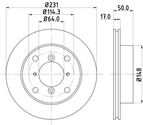 MINTEX MDC791: Bremseskive Ø: 231mm, indvendigt ventileret, Ø: 231mm, uden hjulnav, uden hjullejer, uden hjulbolte