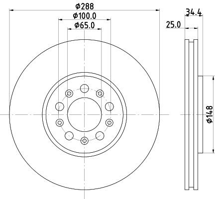 MINTEX MDC979: Disco de freno Ø: 288mm, ventilación externa, Ø: 288mm, sin buje de rueda, sin cojinete rueda, sin perno de sujeción de rueda