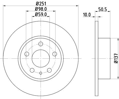 MINTEX MDC386: Bremsscheibe Ø: 251mm, voll, Ø: 251mm, ohne Radnabe, ohne Radlager, ohne Radbefestigungsbolzen