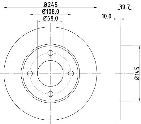 MINTEX MDC562: Bromsskiva Ø: 245mm, full, Ø: 245mm, utan hjulvnav, utan hjullager, utan hjulbultar