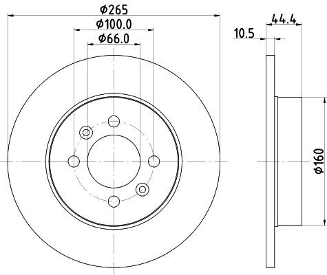 MINTEX MDC815: Bremseskive Ø: 265mm, fuldstændigt, Ø: 265mm, uden hjulnav, uden hjullejer, uden hjulbolte