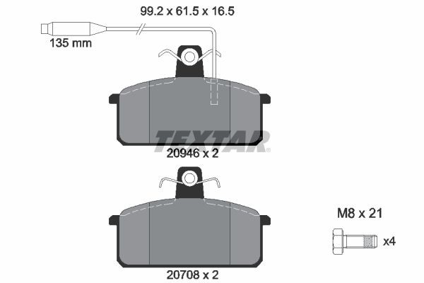 TEXTAR 2094602: Remblokken Met remzadelschroef