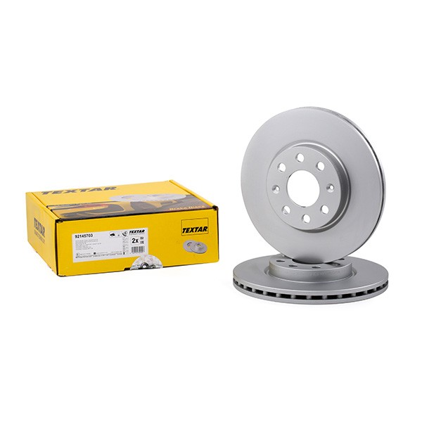 TEXTAR 92145703: Disco de travão Ø: 257mm, interior ventilado, Ø: 257mm, revestido, sem cubo de roda, sem o rolamento da roda, sem pernos de fixação da roda PRO