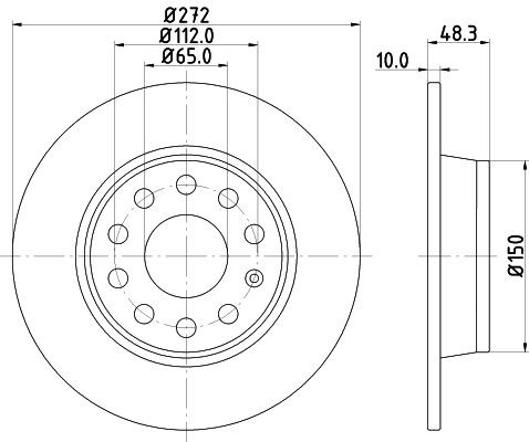MINTEX MDC2205: Jarrulevy Ø: 272mm, täysi, Ø: 272mm, Ilman pyörännapaa, ilman pyöränlaakeria, Ilman pyöränkiinnityspultteja