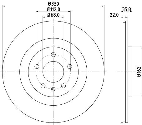 MINTEX MDC2349 Bremsscheibe Ø: 330mm, innenbelüftet, Ø: 330mm, ohne Radnabe, ohne Radlager, ohne Radbefestigungsbolzen