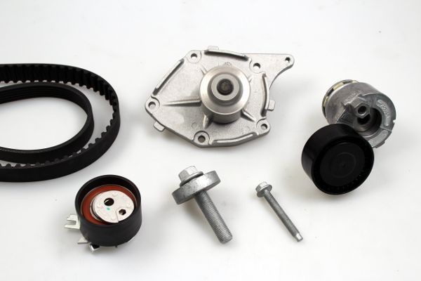 GK K986962C: Bomba de água + kit de correia dentada N.º dentes: 123, Largura: 27mm, com amortecedor de tensor, rolo tensor, com parafusos
