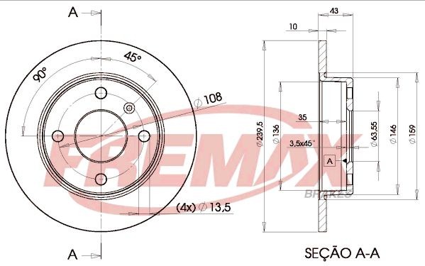 FREMAX BD-1062: Bremseskive Ø: 239mm, fuldstændigt, Ø: 239mm, coatet, Premium Black Carbon +