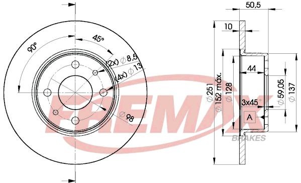 FREMAX BD-4070: Bremsscheibe Ø: 251mm, voll, Ø: 251mm, beschichtet, Premium Black Carbon +