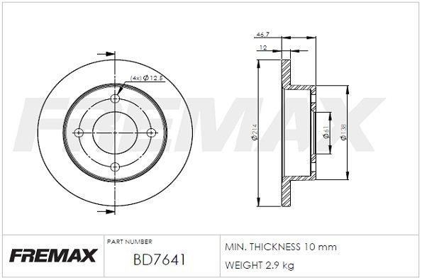 FREMAX BD-7641: Piduriketas Ø: 214mm, täis, Ø: 214mm, Premium Black Carbon +