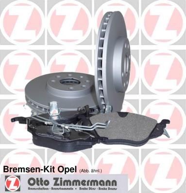 ZIMMERMANN 640.4208.00: Kit de discos de freno y pastillas Eje delantero, Ø: 296mm, ventilación interna, sin forro de frenos
