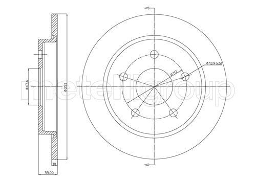 CIFAM 800-121: Bremsscheibe Ø: 253,0mm, voll, Ø: 253,0mm