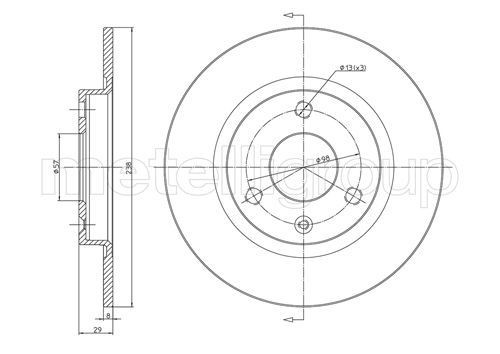 CIFAM 800-153: Bremžu diski Ø: 238mm, pilnīgi, Ø: 238mm