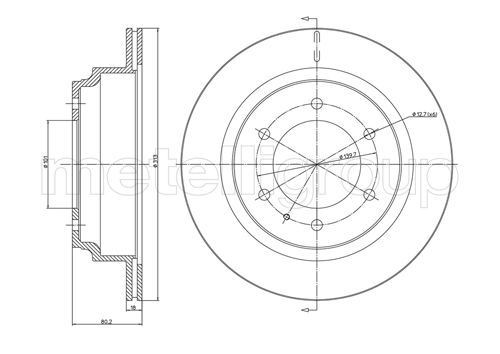 CIFAM 800-511: Bromsskiva Ø: 313,0mm, ventilerad, Ø: 313,0mm