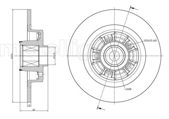 CIFAM 800-692: Remschijf Ø: 274,0mm, volledig, Ø: 274,0mm, Met ABS sensorring, Met wiellager
